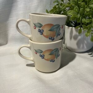 Floral Ceramic Coffee Mugs - Set of 4
